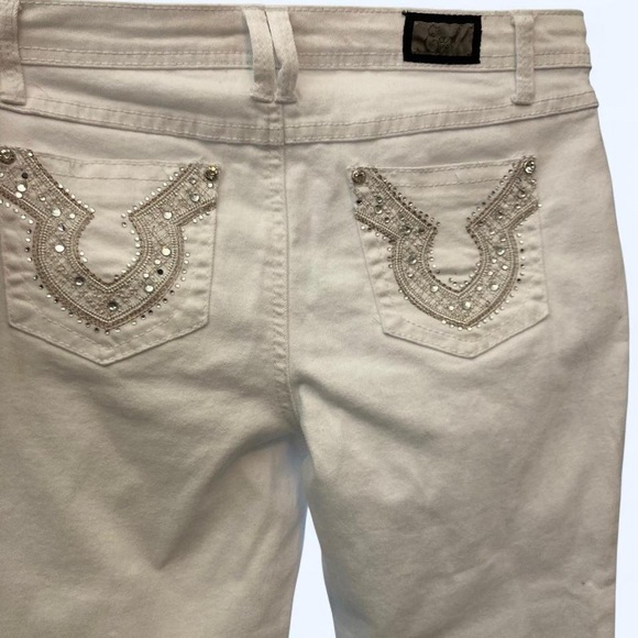 White Y2K capri pants with sequin detail  #y2kfashion 6 Earl Jean - Picture 3 of 5